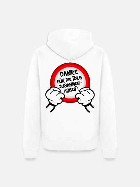 Abschied Kollegen Danke - Unisex Premium Bio Zip Hoodie - Weiß