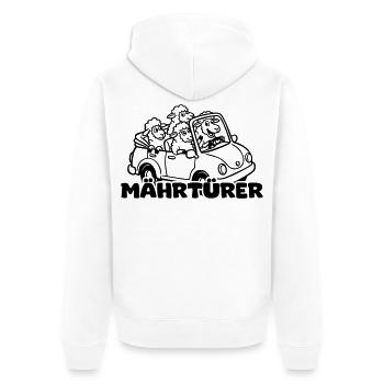 Märtyrer mit Tippfehler - Schafe am Steuer - Unisex Premium Bio Zip Hoodie - Weiß - Hinten - Thijin (182cm)