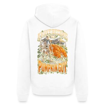 Riesenkürbis I Have Become The Pumpkin Guy - Unisex Premium Bio Zip Hoodie - Weiß - Hinten - Thijin (182cm)