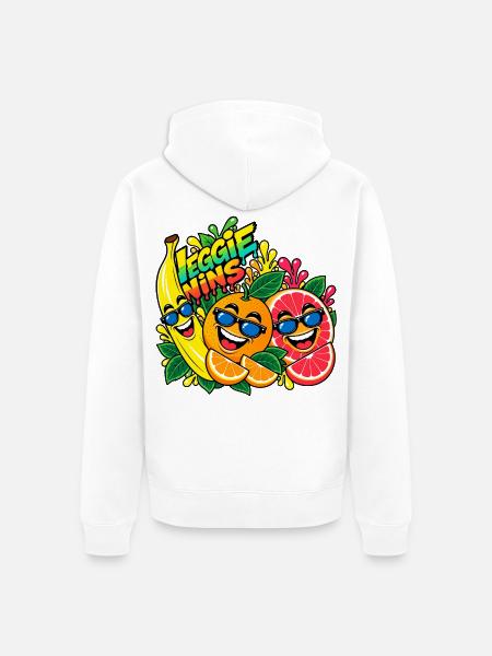 Veggie Wins Obst - Unisex Premium Bio Zip Hoodie - Weiß