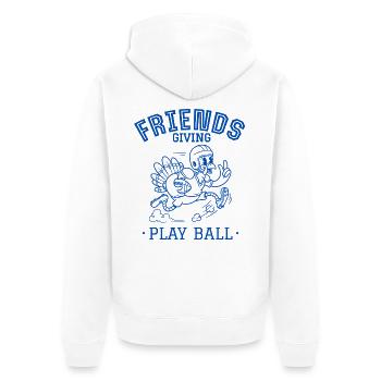 Freunde geben Ballspiel - Unisex Premium Bio Zip Hoodie - Weiß - Hinten - Thijin (182cm)