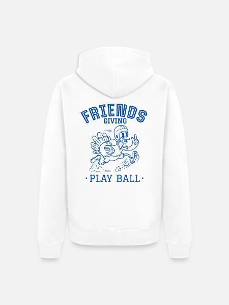 Freunde geben Ballspiel - Unisex Premium Bio Zip Hoodie - Weiß