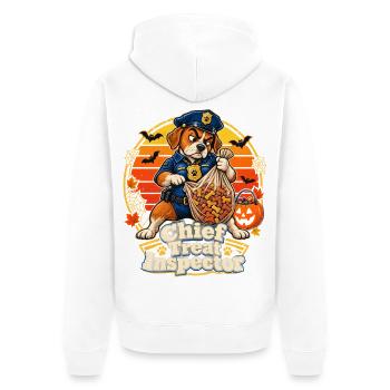 Halloween Hund Chief Treat Inspector für - Unisex Premium Bio Zip Hoodie - Weiß - Hinten - Thijin (182cm)