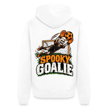 Spooky Goalie Skeleton Soccer - Unisex Premium Bio Zip Hoodie - Weiß - Hinten - Thijin (182cm)