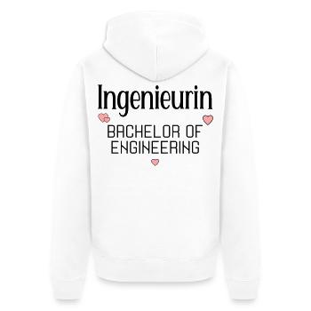 Studium Ingenieurwissenschaften Ingenieurin - Unisex Premium Bio Zip Hoodie - Weiß - Hinten - Thijin (182cm)