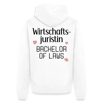 Studium Abschluss Wirtschaftsjuristin - Unisex Premium Bio Zip Hoodie - Weiß - Hinten - Thijin (182cm)