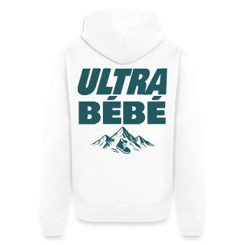 Ultra Baby Trail - Unisex Premium Bio Zip Hoodie - Weiß - Hinten - Thijin (182cm)