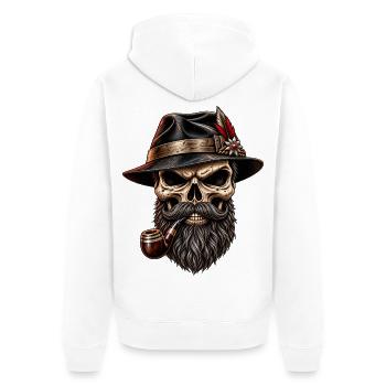 Blackforest - Outlaw - Unisex Premium Bio Zip Hoodie - Weiß - Hinten - Thijin (182cm)