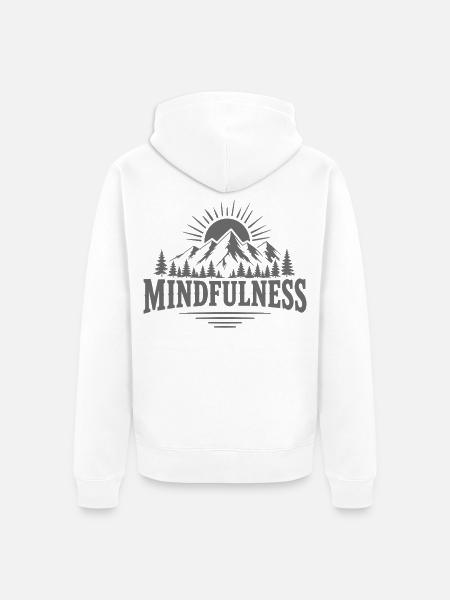 Mindfulness Achtsamkeit Natur Berge - Unisex Premium Bio Zip Hoodie - Weiß
