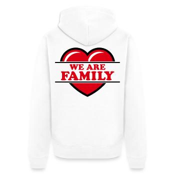 We Are Family (Familie Herz Liebe Love / Red 2C) - Unisex Premium Bio Zip Hoodie - Weiß - Hinten - Thijin (182cm)