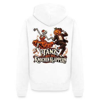 Tanz, bis die Knochen klappern - Unisex Premium Bio Zip Hoodie - Weiß - Hinten - Thijin (182cm)