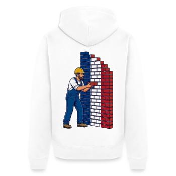 Frankreich aufbauen, eine Metapher für Arbeit und Nation - Unisex Premium Bio Zip Hoodie - Weiß - Hinten - Thijin (182cm)