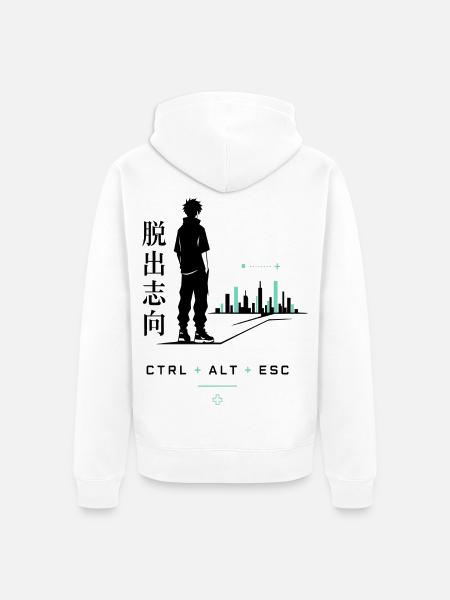 Städtische Fluchtgedanken - Unisex Premium Bio Zip Hoodie - Weiß