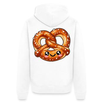 Niedliches Brezelgesicht - Unisex Premium Bio Zip Hoodie - Weiß - Hinten - Thijin (182cm)