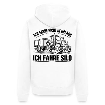 Landwirtschaft Ich fahre Silo Traktor Landleben - Unisex Premium Bio Zip Hoodie - Weiß - Hinten - Thijin (182cm)