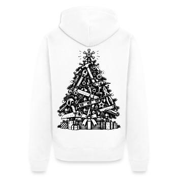 Weihnachtsgeschenk für Heimwerker - Unisex Premium Bio Zip Hoodie - Weiß - Hinten - Thijin (182cm)