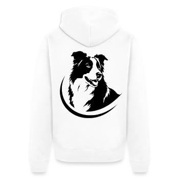 Hundeliebe - Unisex Premium Bio Zip Hoodie - Weiß - Hinten - Thijin (182cm)