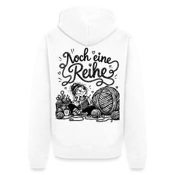 Lustiger Stricken Spruch für Wollfans - Unisex Premium Bio Zip Hoodie - Weiß - Hinten - Thijin (182cm)