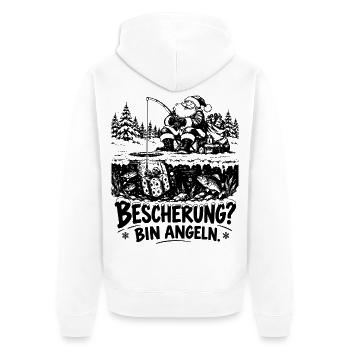Lustiges Weihnachtsgeschenk für Angler - Unisex Premium Bio Zip Hoodie - Weiß - Hinten - Thijin (182cm)