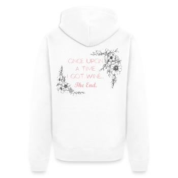 Once Upon Wine The End - Unisex Premium Bio Zip Hoodie - Weiß - Hinten - Thijin (182cm)