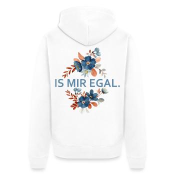 Blumenakzent Is Mir Egal - Unisex Premium Bio Zip Hoodie - Weiß - Hinten - Thijin (182cm)