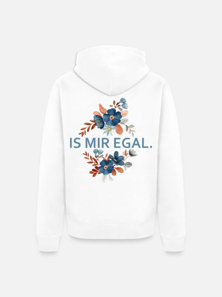 Blumenakzent Is Mir Egal - Unisex Premium Bio Zip Hoodie - Weiß