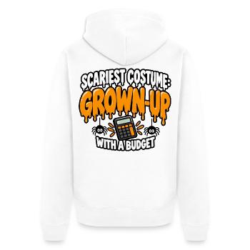 Günstiges Grusel-Kostüm Erwachsener - Unisex Premium Bio Zip Hoodie - Weiß - Hinten - Thijin (182cm)