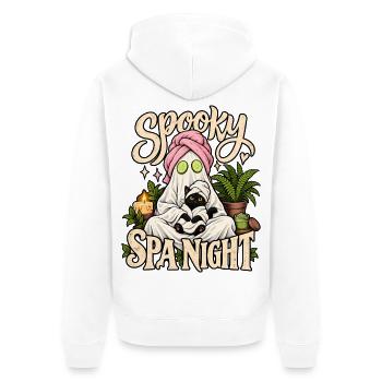 Spooky Spa Night - Unisex Premium Bio Zip Hoodie - Weiß - Hinten - Thijin (182cm)