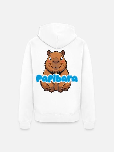 Papibara Capybara - Unisex Premium Bio Zip Hoodie - Weiß