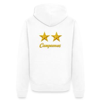 Spanien zwei goldene Sterne - Unisex Premium Bio Zip Hoodie - Weiß - Hinten - Thijin (182cm)