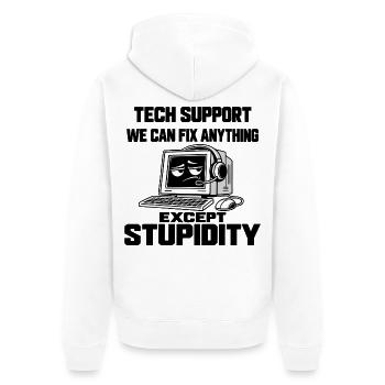 IT Support Humor - Alles lösbar außer Dummheit - Unisex Premium Bio Zip Hoodie - Weiß - Hinten - Thijin (182cm)