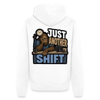 Just Another Shift Bigfoot - Unisex Premium Bio Zip Hoodie - Weiß - Hinten - Thijin (182cm)