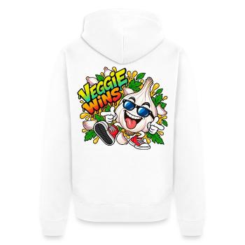 Cooles Radieschen - Unisex Premium Bio Zip Hoodie - Weiß - Hinten - Thijin (182cm)