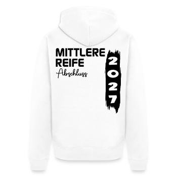 Mittlere Reife 2027, Abschluss - Unisex Premium Bio Zip Hoodie - Weiß - Hinten - Thijin (182cm)