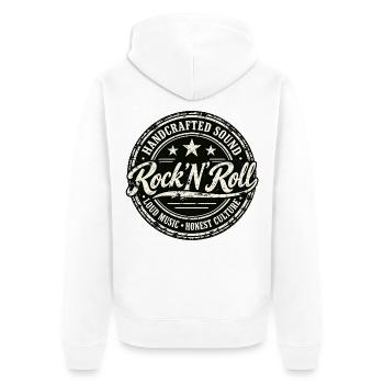 HANDGEFERTIGTER SOUND | Rock 'n' Roll - Unisex Premium Bio Zip Hoodie - Weiß - Hinten - Thijin (182cm)