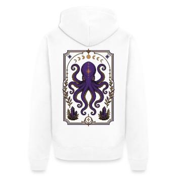 Witchy Tarot Octopus - Unisex Premium Bio Zip Hoodie - Weiß - Hinten - Thijin (182cm)