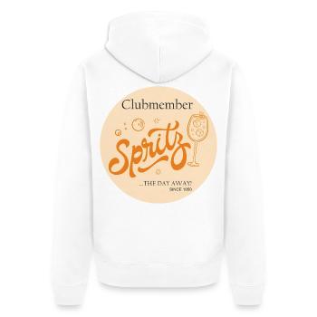 Spritz Clubmitglied Vintage - Unisex Premium Bio Zip Hoodie - Weiß - Hinten - Thijin (182cm)