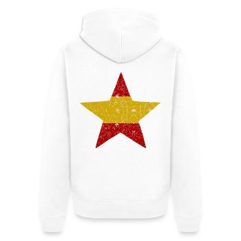 Trikolore Stern Spanien - Unisex Premium Bio Zip Hoodie - Weiß - Hinten - Thijin (182cm)