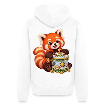 Roter Panda mit Zuckerpflaumen-Spieluhr - Unisex Premium Bio Zip Hoodie - Weiß - Hinten - Thijin (182cm)