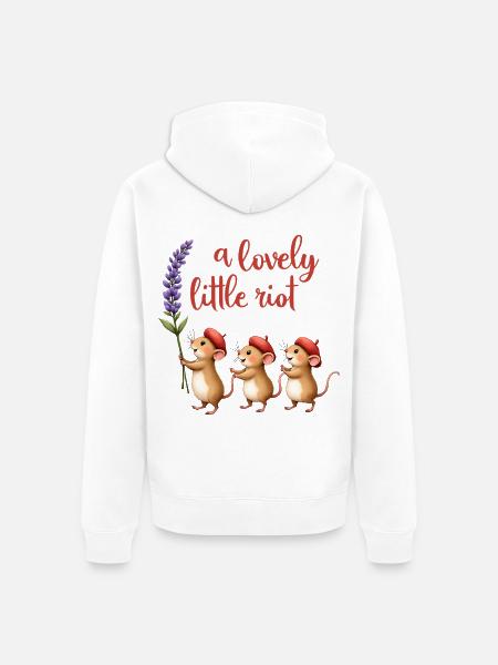 Eine hübsche kleine Riot-Mäuse - Unisex Premium Bio Zip Hoodie - Weiß