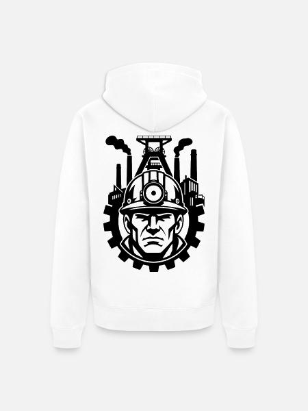 Bergbau - Unisex Premium Bio Zip Hoodie - Weiß