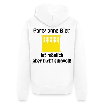 Gelbe Bierflaschen Silhouetten Rack - Unisex Premium Bio Zip Hoodie - Weiß - Hinten - Thijin (182cm)