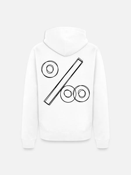 Promillezeichen handgezeichnet - Unisex Premium Bio Zip Hoodie - Weiß