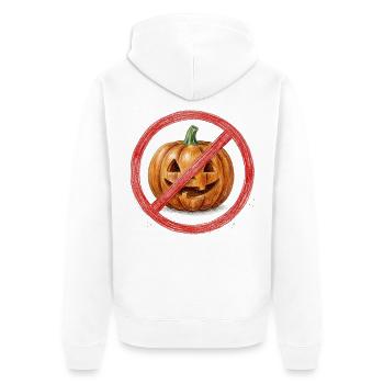 Kein Kürbis Halloween Schild - Unisex Premium Bio Zip Hoodie - Weiß - Hinten - Thijin (182cm)
