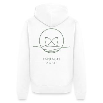 Pasta Lover Geschenk – Weit entfernte Linienzeichnung - Unisex Premium Bio Zip Hoodie - Weiß - Hinten - Thijin (182cm)