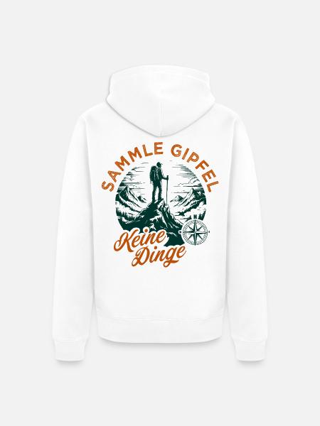 Gipfel Sammler - Unisex Premium Bio Zip Hoodie - Weiß