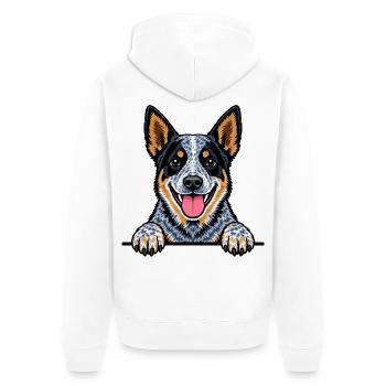 Australian Cattle Dog - Unisex Premium Bio Zip Hoodie - Weiß - Hinten - Thijin (182cm)