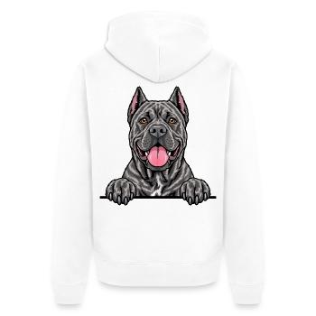 Cane Corso - Unisex Premium Bio Zip Hoodie - Weiß - Hinten - Thijin (182cm)