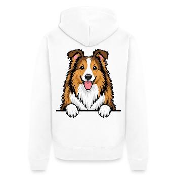 Collie - Unisex Premium Bio Zip Hoodie - Weiß - Hinten - Thijin (182cm)
