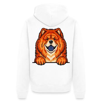 Chow Chow - Unisex Premium Bio Zip Hoodie - Weiß - Hinten - Thijin (182cm)
